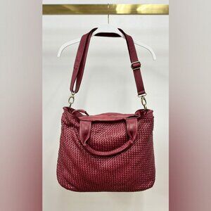 (407-WIN) INTRECCIATO (BRAIDED) LEATHER TOTE BAG WITH SHOULDER STRAP